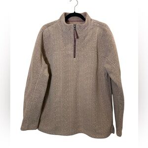 True Grit Men's Tan 1/4 Zip-Up Thick Fleece Sz XL
